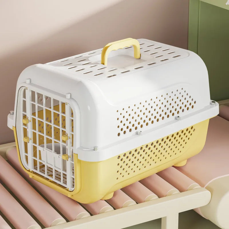 Cage de Transport Pour Chat - PetFlightCase™- Jaune