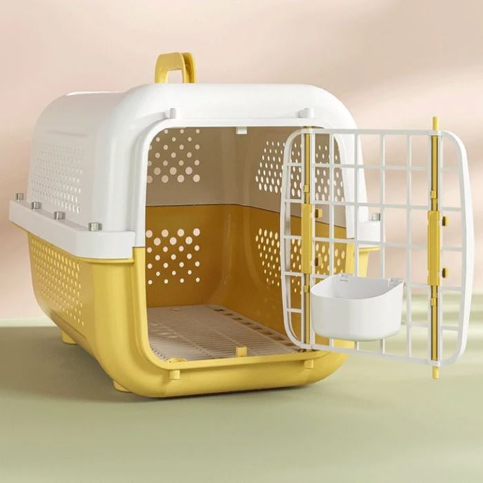 Cage de Transport Pour Chat - PetFlightCase™- Jaune